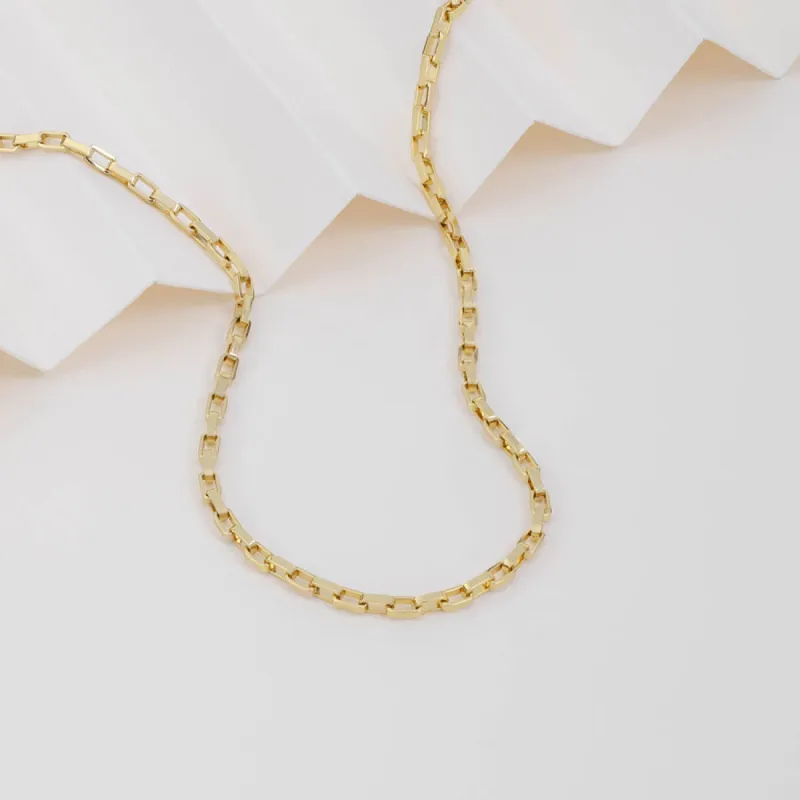 Alaia Box Chain Gold Necklace sold by Wanderlust and Co