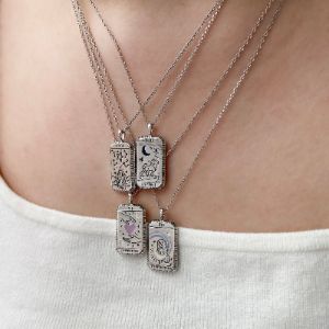 L'Amoureux Silver Tarot Necklace sold by Wanderlust and Co