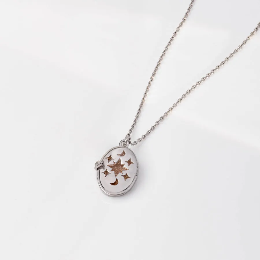 Aura Citrine Quartz Silver Locket Necklace sold by Wanderlust and Co product image thumbnail 4