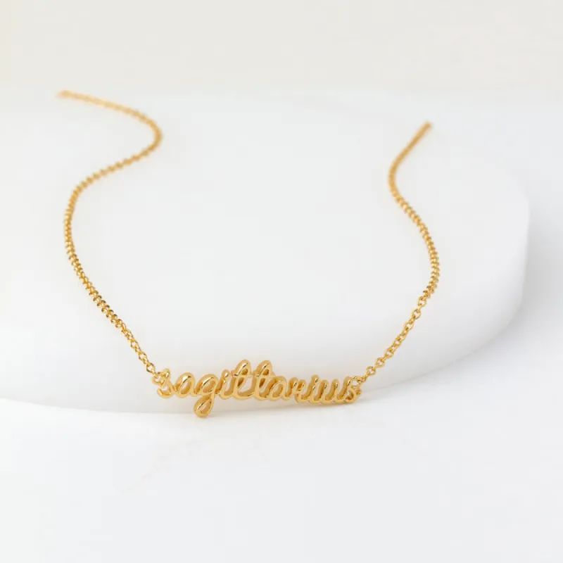 Sagittarius Gold Necklace sold by Wanderlust and Co