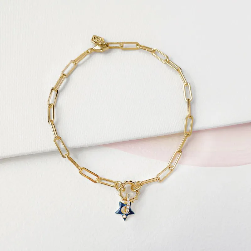 Star Navy & Gold Bracelet sold by Wanderlust and Co