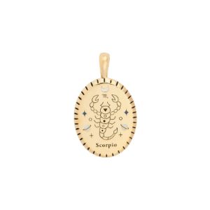 Scorpio Zodiac Enamel 14K Gold Vermeil Pendant sold by Wanderlust and Co