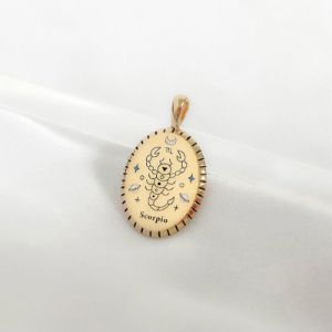 Scorpio Zodiac Enamel 14K Gold Vermeil Pendant sold by Wanderlust and Co