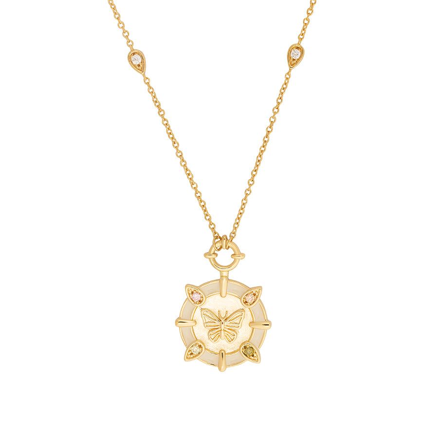 Butterfly Ivory & Gold Necklace sold by Wanderlust and Co product image thumbnail 5
