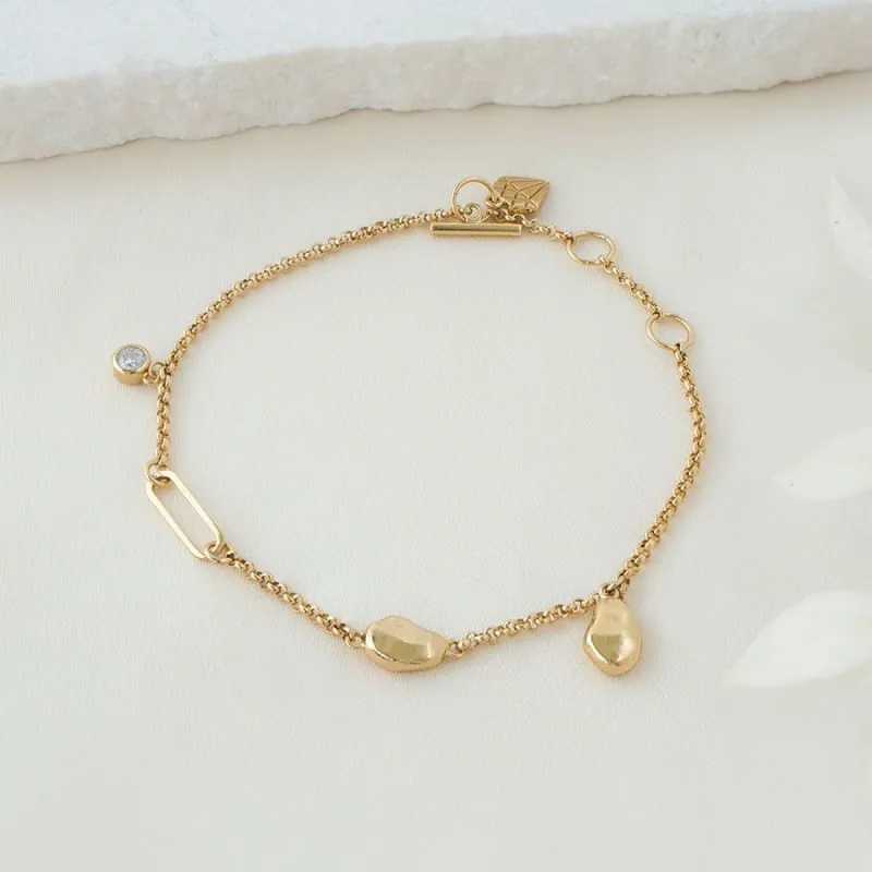 Flow Gold Drop Toggle Bracelet sold by Wanderlust and Co