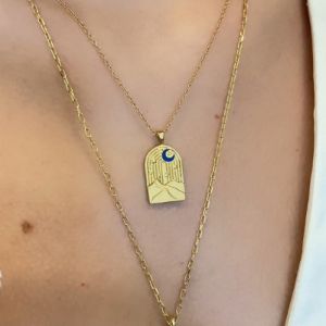 Look At The Stars Gold Mantra Necklace sold by Wanderlust and Co