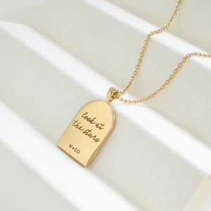 Look At The Stars Gold Mantra Necklace sold by Wanderlust and Co