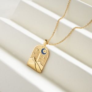 Look At The Stars Gold Mantra Necklace sold by Wanderlust and Co