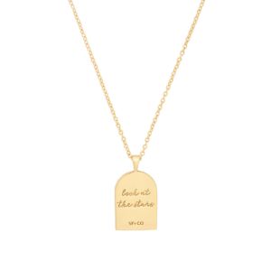 Look At The Stars Gold Mantra Necklace sold by Wanderlust and Co