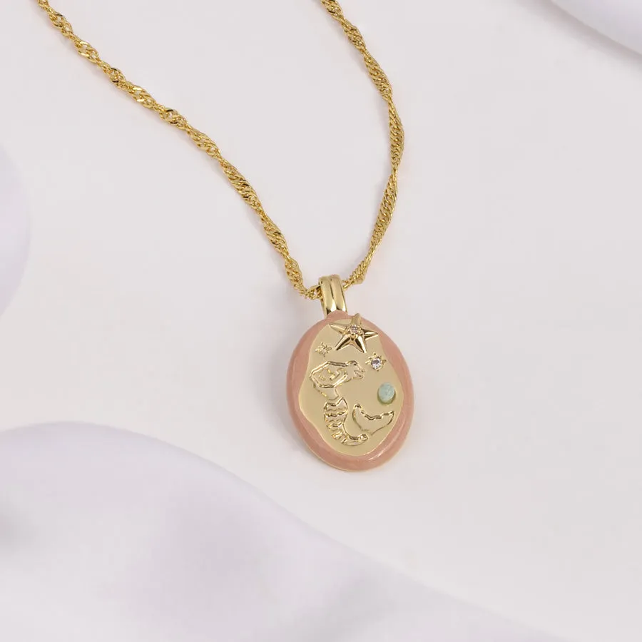 Mermaid Aventurine Gold Necklace sold by Wanderlust and Co