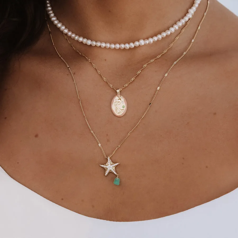 Mermaid Aventurine Gold Necklace sold by Wanderlust and Co product image thumbnail 2