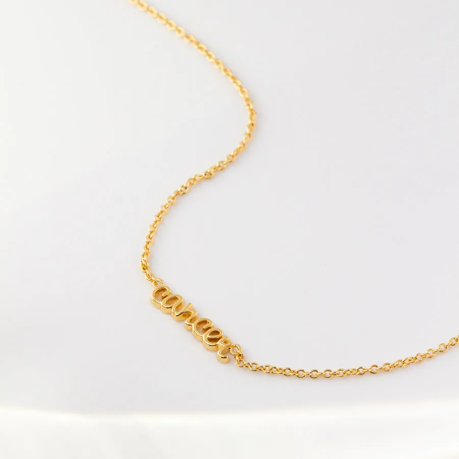 Cancer Gold Necklace sold by Wanderlust and Co