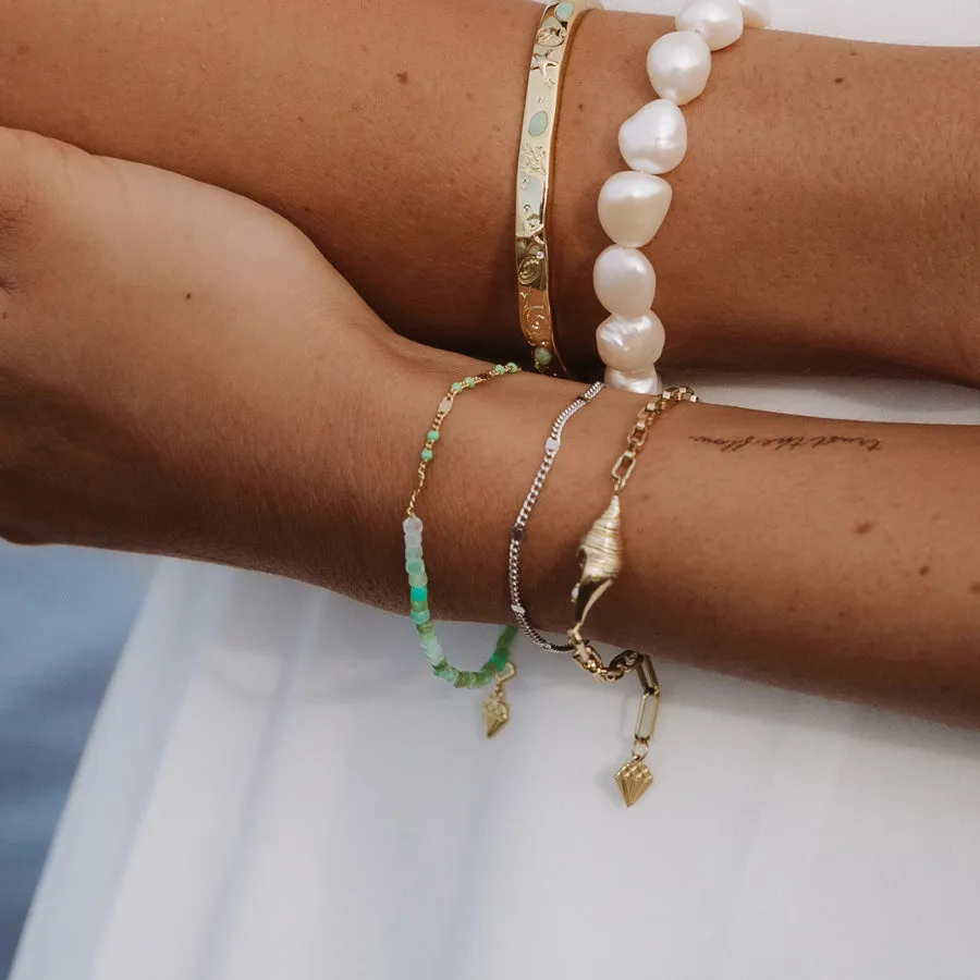 Amazonite Jade Gold Bracelet sold by Wanderlust and Co product image thumbnail 2
