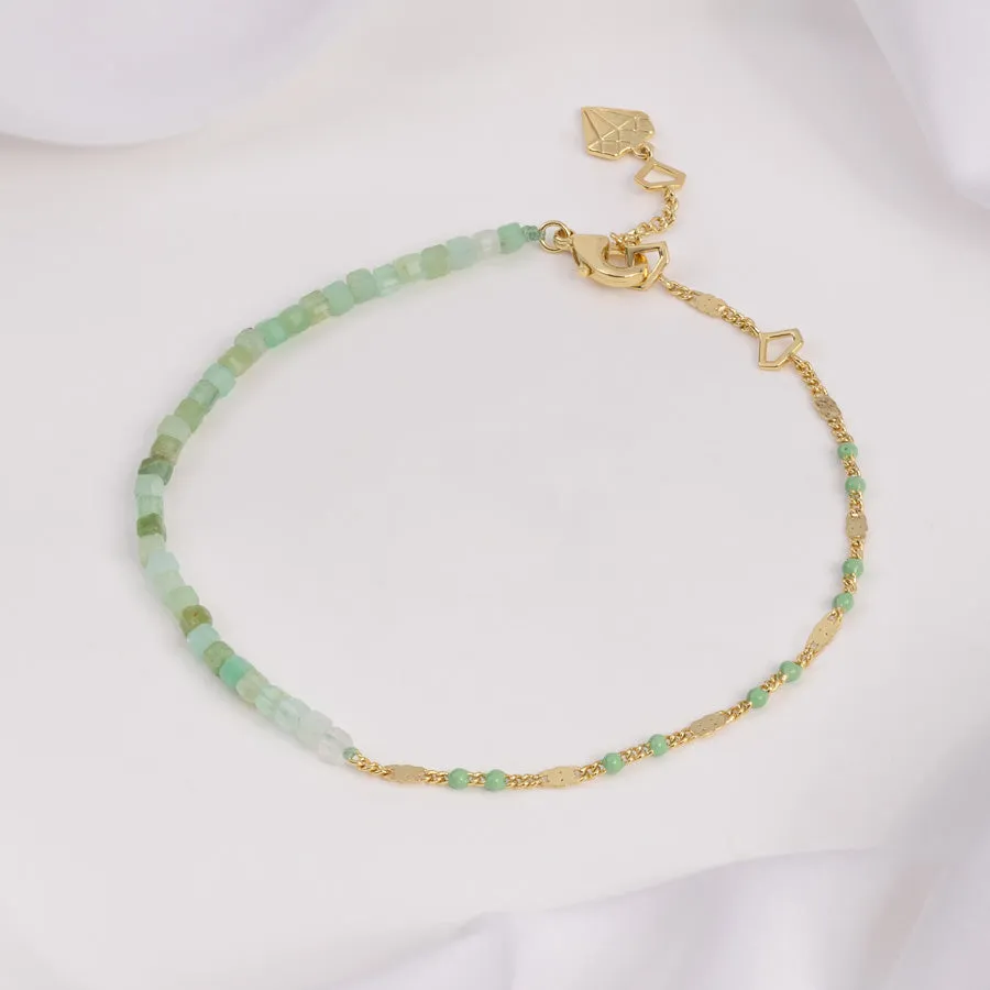 Amazonite Jade Gold Bracelet sold by Wanderlust and Co