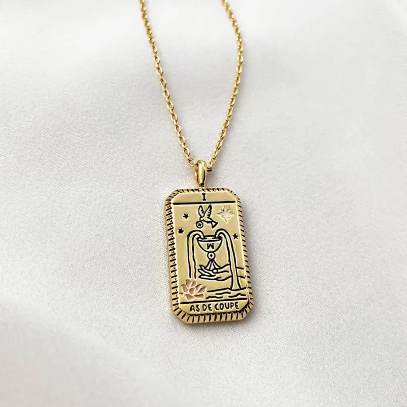 As De Coupe Gold Tarot Necklace sold by Wanderlust and Co