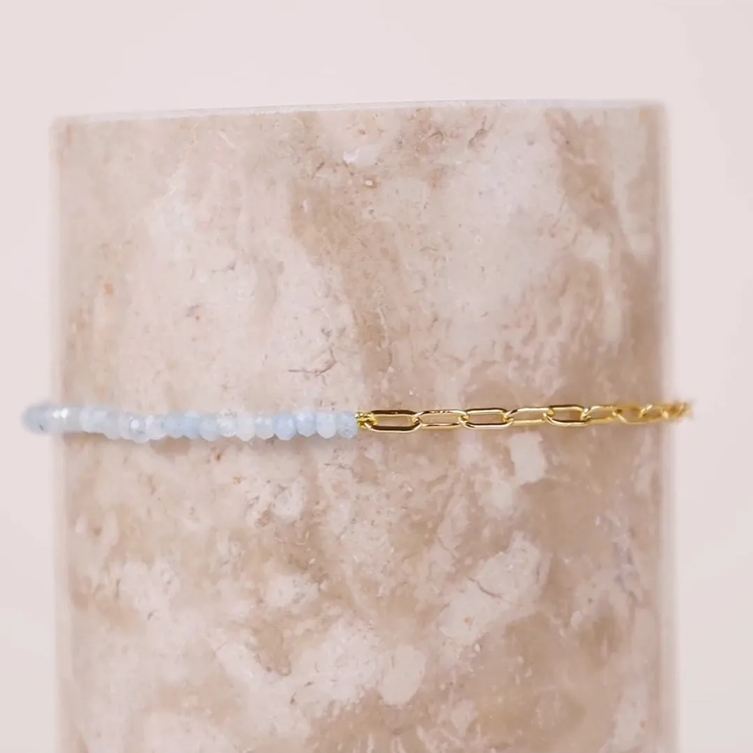 Aquamarine Seafoam Gold Bracelet sold by Wanderlust and Co product image thumbnail 3