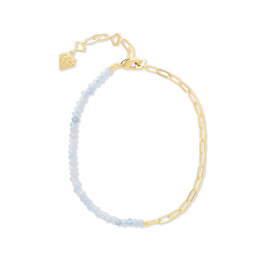 Aquamarine Seafoam Gold Bracelet sold by Wanderlust and Co product image thumbnail 4
