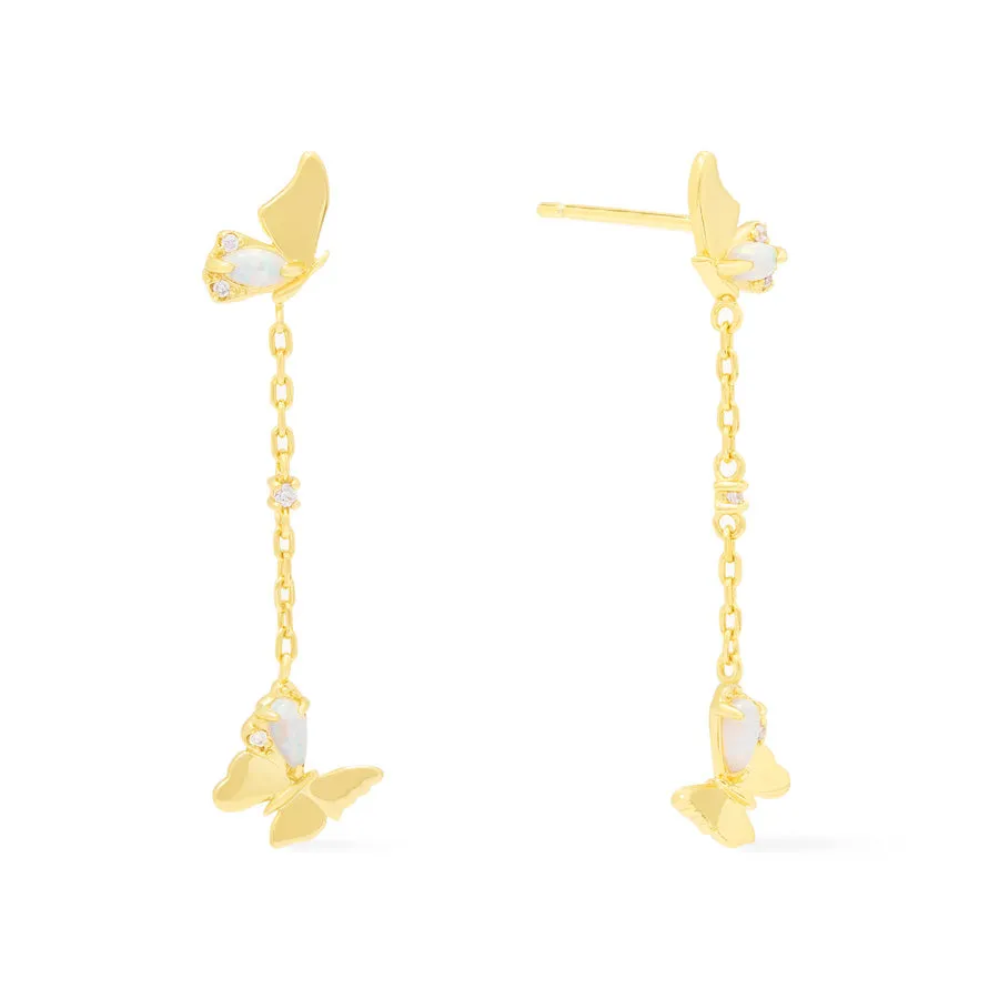 Butterfly Opal Gold Earrings sold by Wanderlust and Co product image thumbnail 4