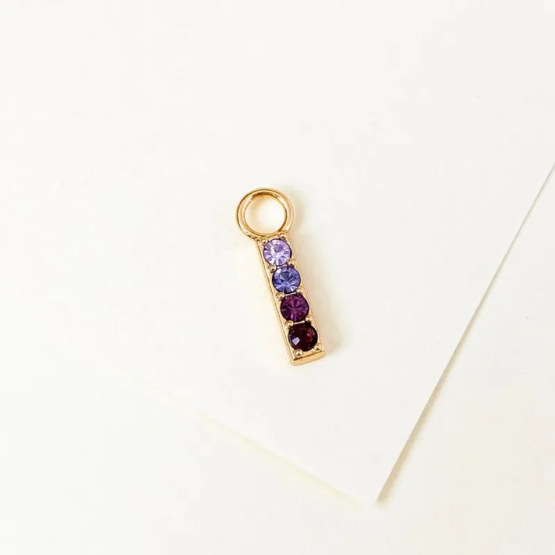 Ombre Amethyst Pave Gold Charm sold by Wanderlust and Co