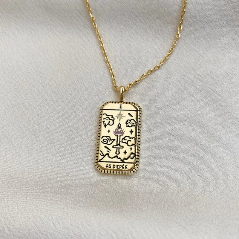 As D'épée Gold Tarot Necklace sold by Wanderlust and Co