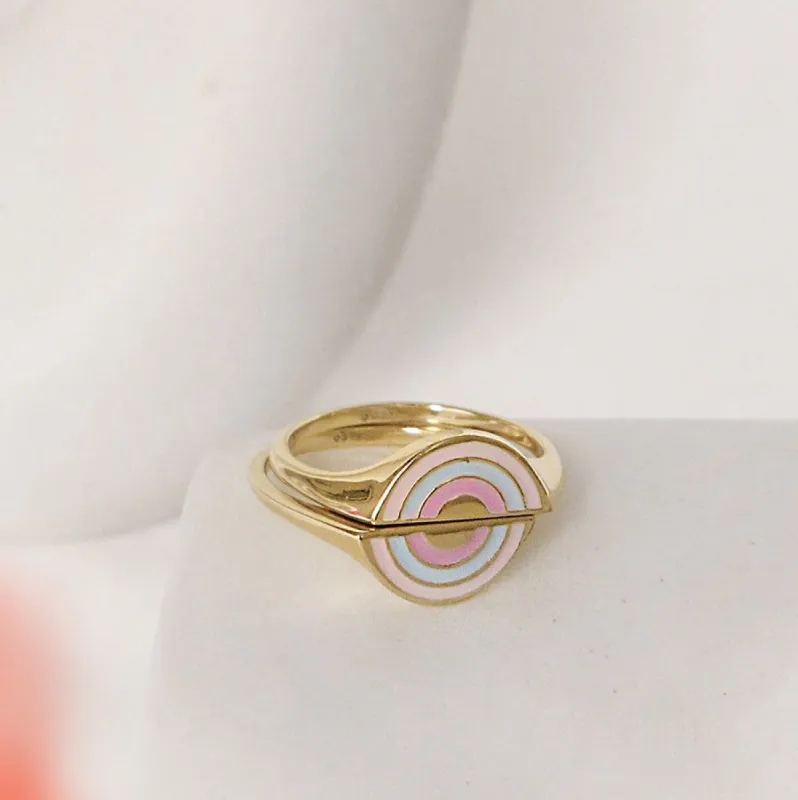 Rainbow Gold Ring Set sold by Wanderlust and Co