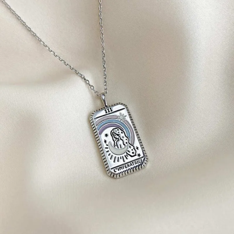 L'Imperatrice Silver Tarot Necklace sold by Wanderlust and Co