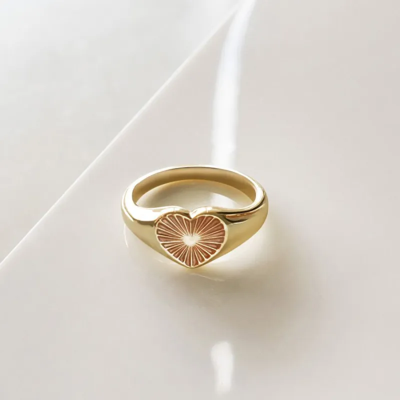 Honor Heart Mantra Gold Ring sold by Wanderlust and Co