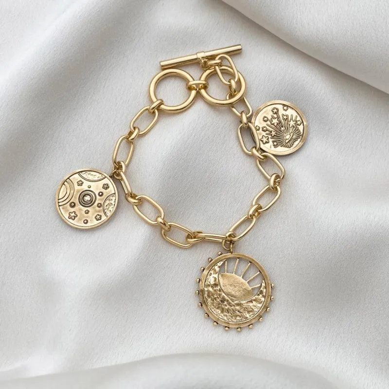 Out of this World Gold Toggle Bracelet sold by Wanderlust and Co