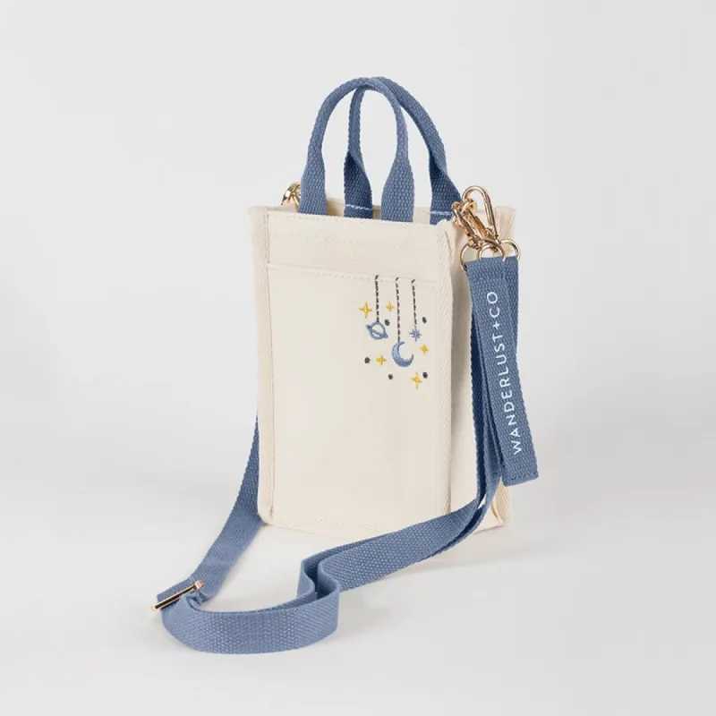 Sky Full of Stars Blue Canvas Nano Tote Bag sold by Wanderlust and Co