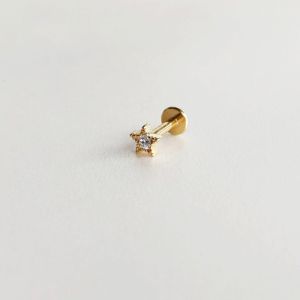 Star Diamante Gold Flat Back Earring sold by Wanderlust and Co