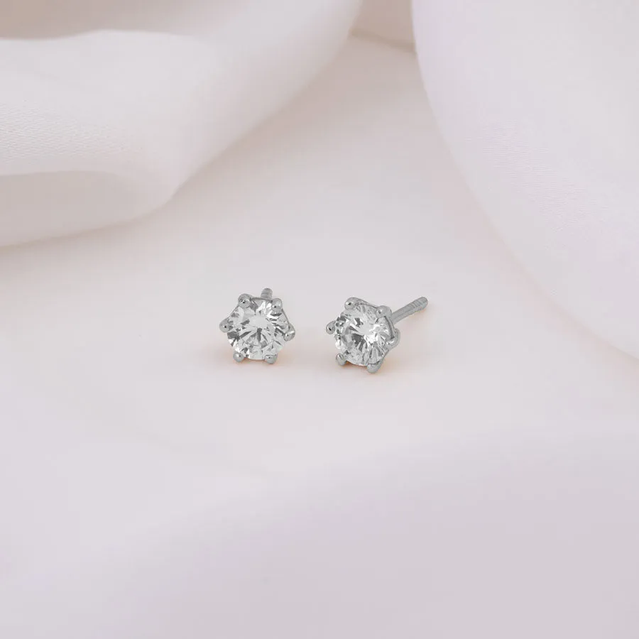 Brilliant Silver Stud Earrings sold by Wanderlust and Co