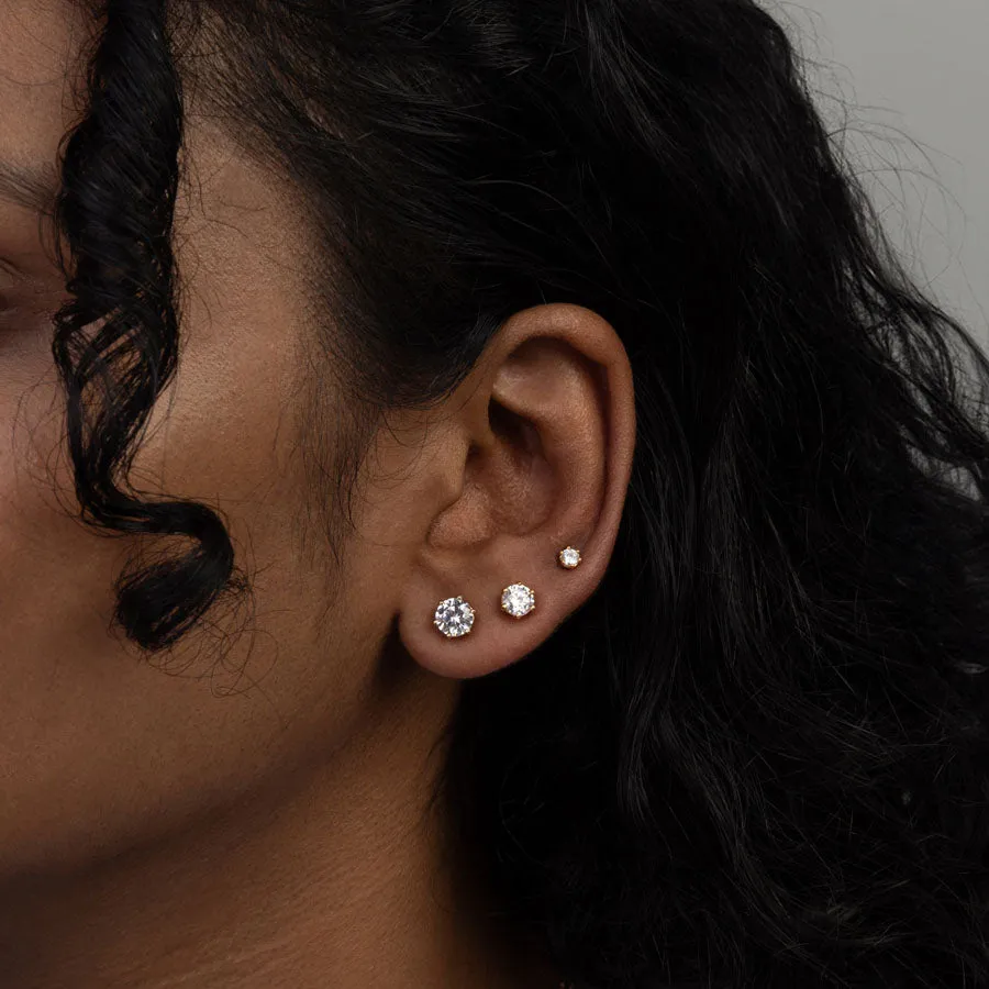 Brilliant Silver Stud Earrings sold by Wanderlust and Co product image thumbnail 2