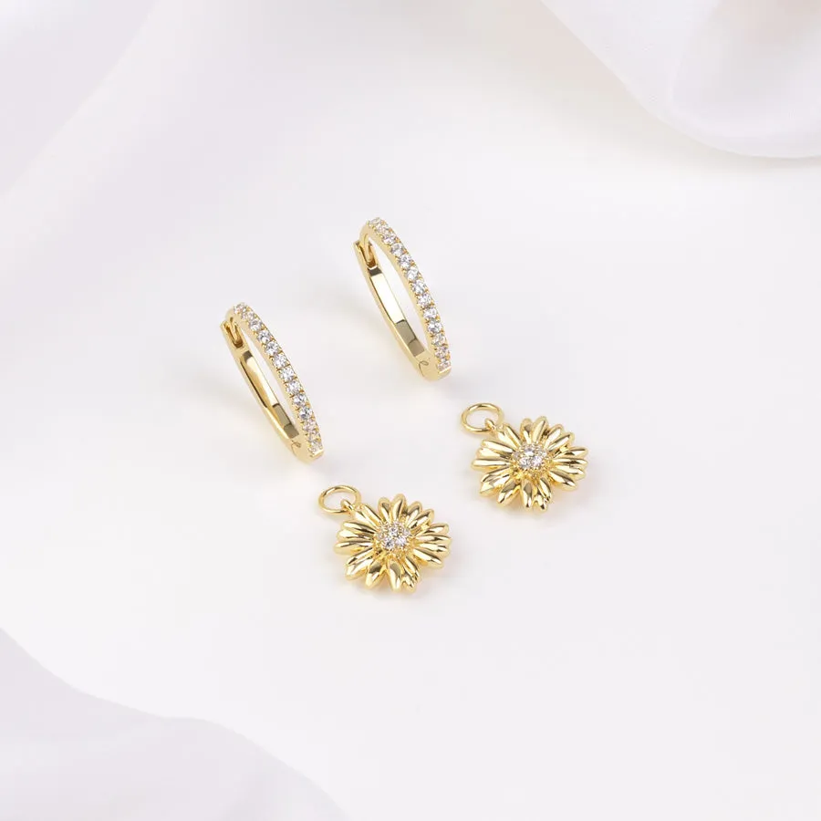 Daisy Gold Hoop Earrings sold by Wanderlust and Co product image thumbnail 3