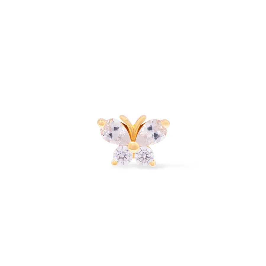 Flutter Diamante 14K Solid Gold Front Earring Stud sold by Wanderlust and Co product image thumbnail 4
