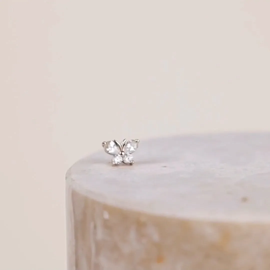 Flutter Diamante 14K Solid Gold Front Earring Stud sold by Wanderlust and Co product image thumbnail 3