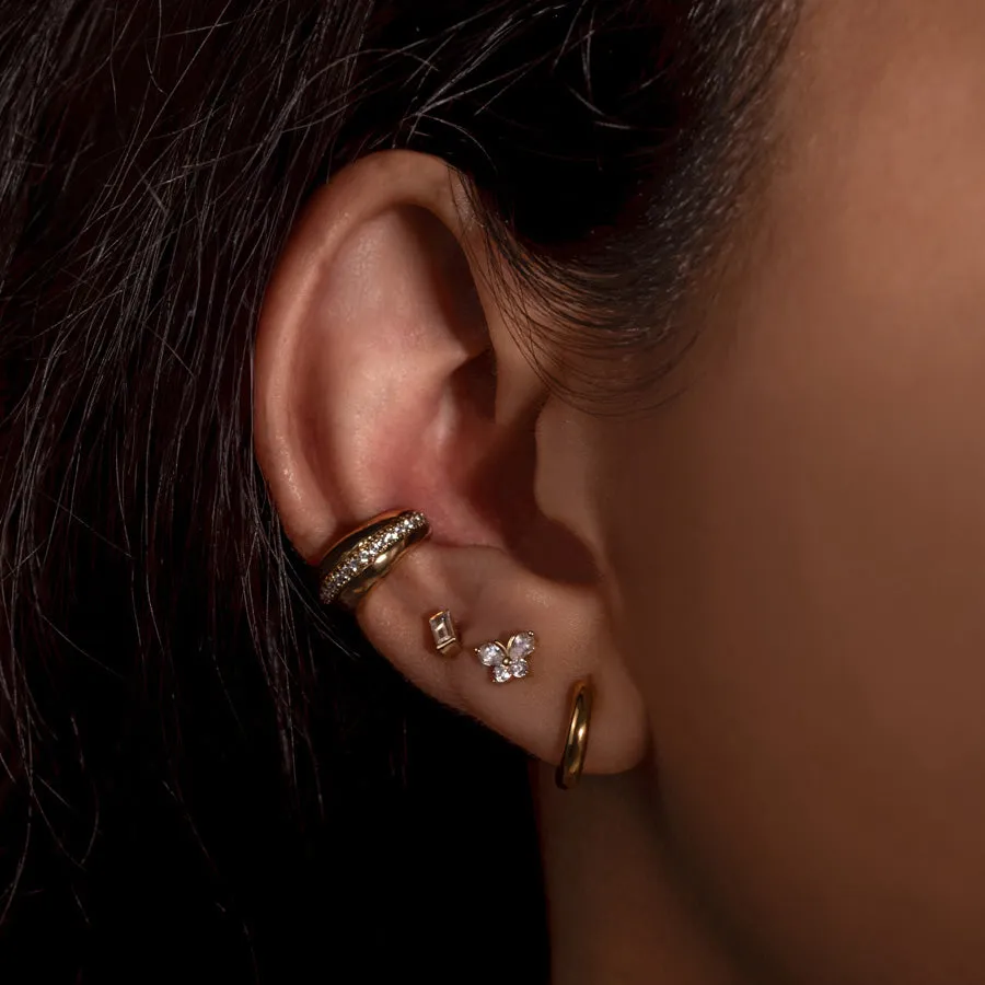 Flutter Diamante 14K Solid Gold Front Earring Stud sold by Wanderlust and Co product image thumbnail 2