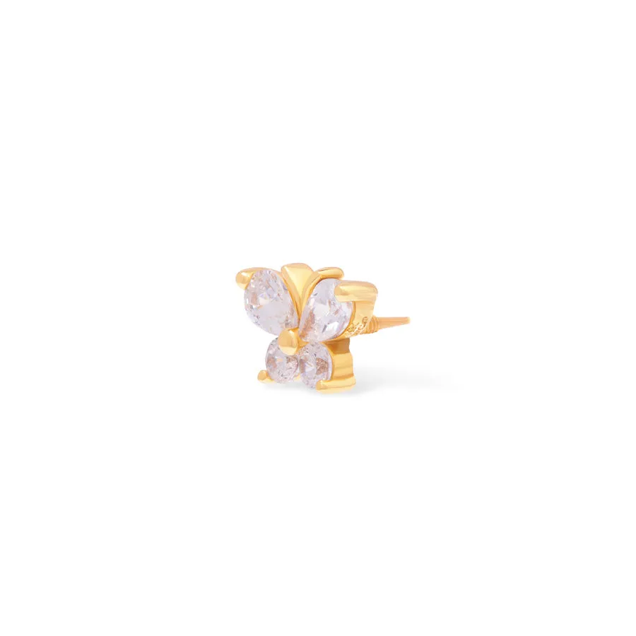 Flutter Diamante 14K Solid Gold Front Earring Stud sold by Wanderlust and Co product image thumbnail 5
