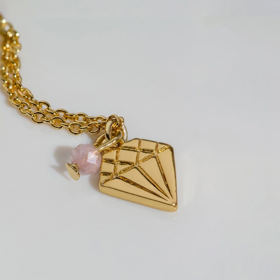 Rose Quartz Gemstone Gold Beaded Sliding Bracelet sold by Wanderlust and Co product image thumbnail 5