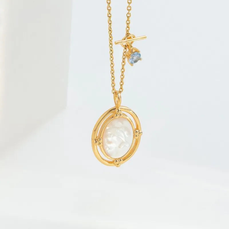 Talisman Dolphin Gold Mantra Necklace sold by Wanderlust and Co