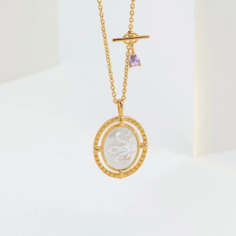 Talisman Snake Gold Mantra Necklace sold by Wanderlust and Co