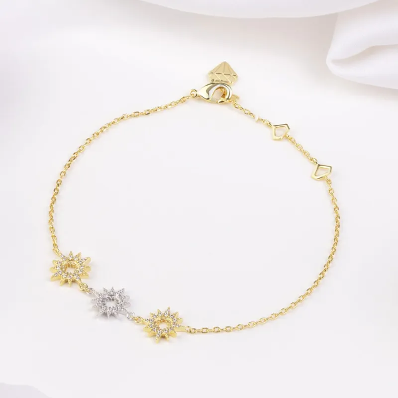 Sunlit Trio Gold Bracelet sold by Wanderlust and Co