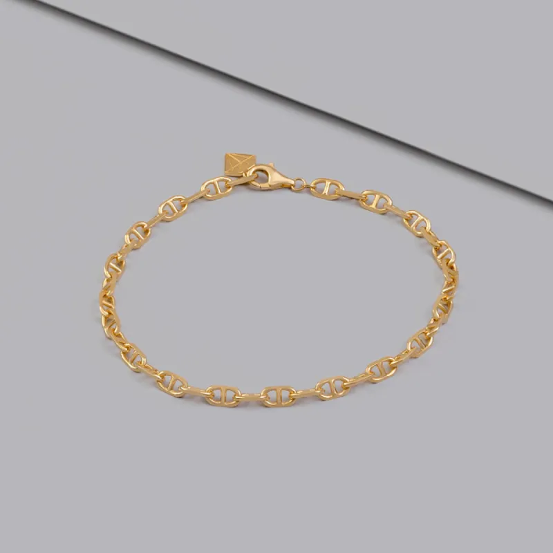 Petite Link Anchor 14K Gold Vermeil Bracelet sold by Wanderlust and Co