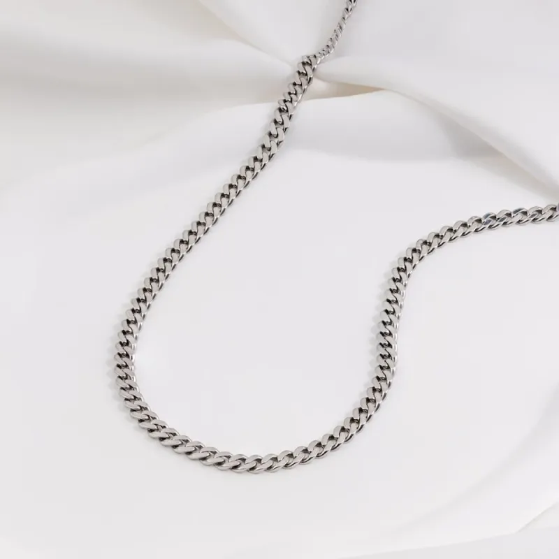 Chunky Curb Silver Chain Necklace sold by Wanderlust and Co