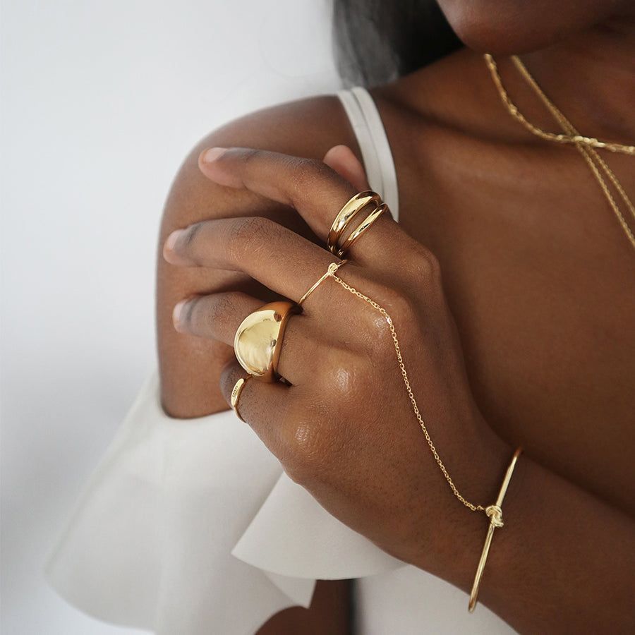 Infinity Knot 14K Gold Vermeil Hand Chain sold by Wanderlust and Co product image thumbnail 2