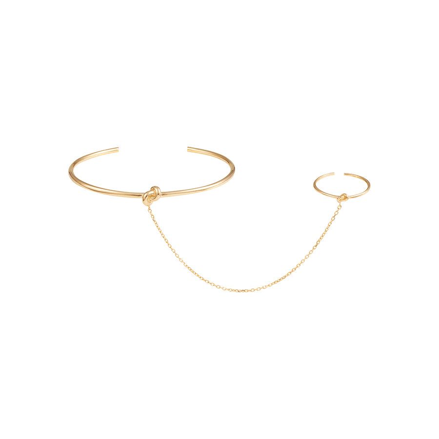 Infinity Knot 14K Gold Vermeil Hand Chain sold by Wanderlust and Co product image thumbnail 3