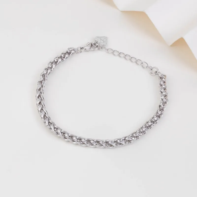 Riley Rope Chain Silver Bracelet sold by Wanderlust and Co