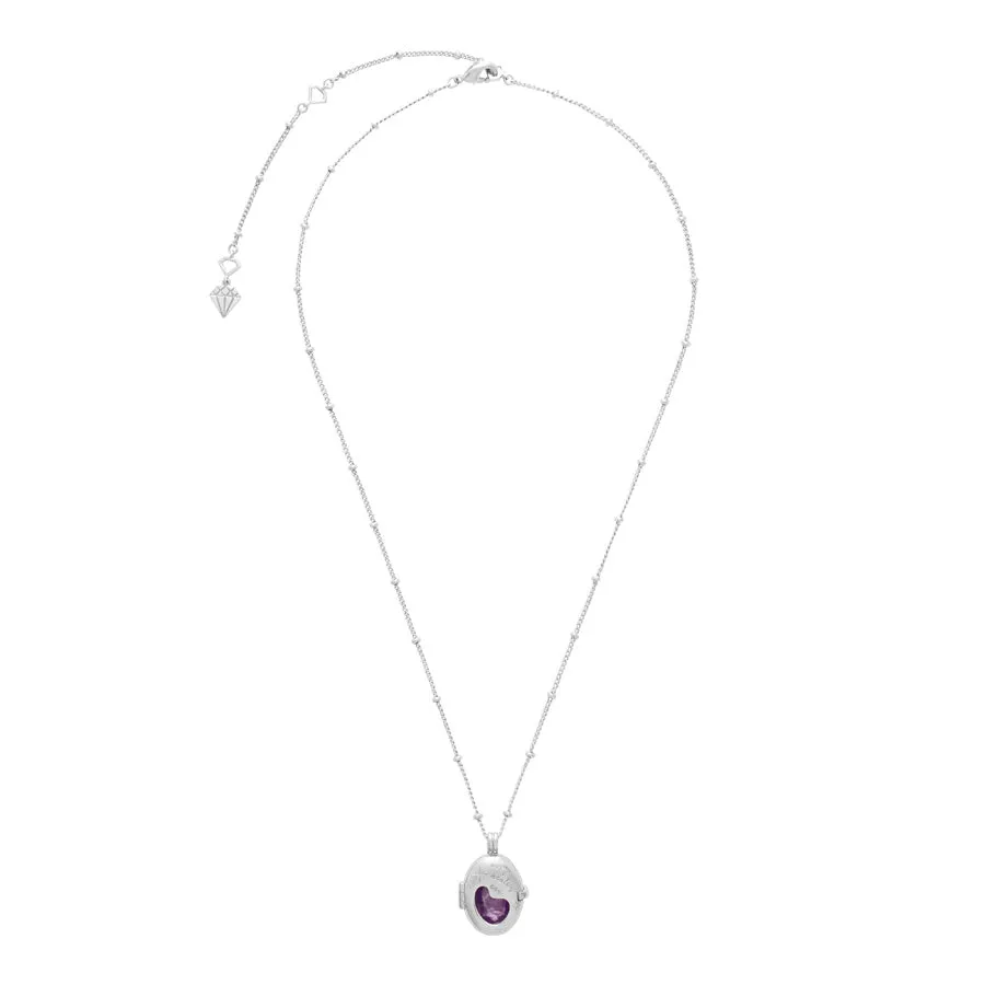Healing Amethyst Silver Locket Necklace sold by Wanderlust and Co product image thumbnail 4
