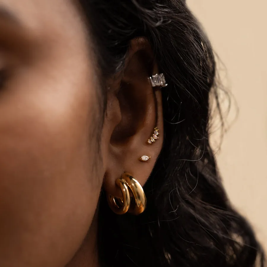 Hailey Double Nano Hoop 9mm Gold Earrings sold by Wanderlust and Co product image thumbnail 2