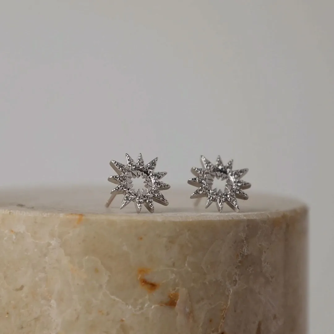 Sunlit Silver Stud Earrings sold by Wanderlust and Co product image thumbnail 3