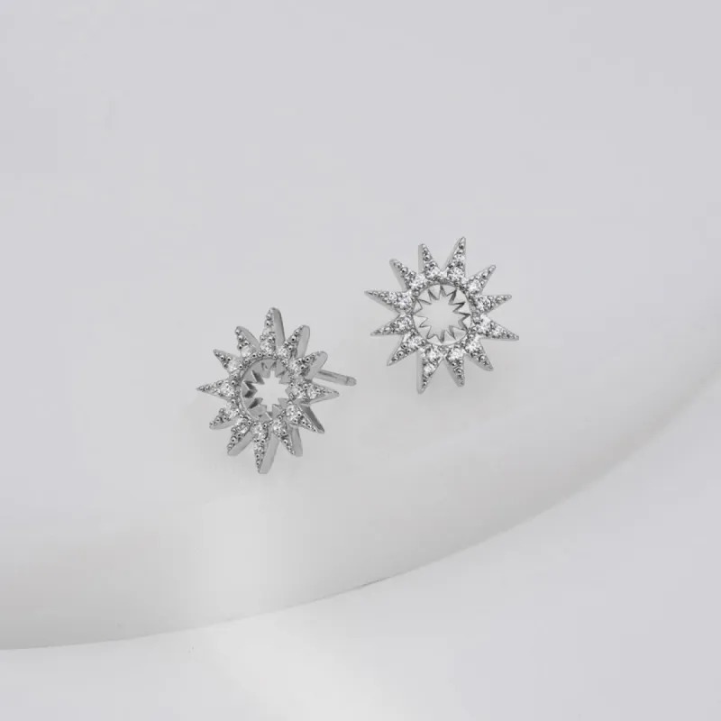 Sunlit Silver Stud Earrings sold by Wanderlust and Co
